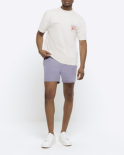Purple regular fit swim shorts