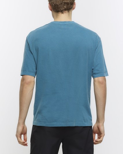 Washed blue oversized fit t-shirt