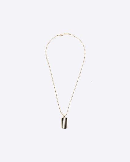 Gold colour tag necklace