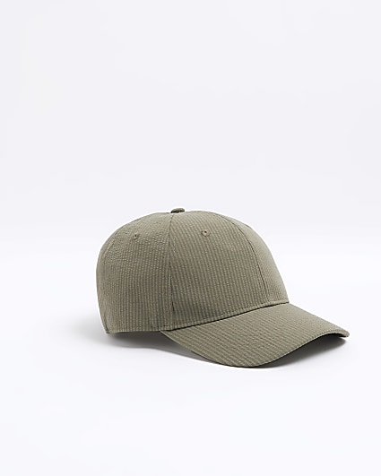 Khaki seersucker cap