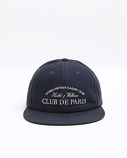 Navy flat peak cap