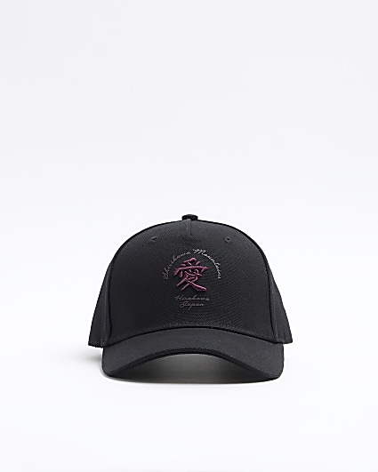 Black canvas Japanese embroidered cap