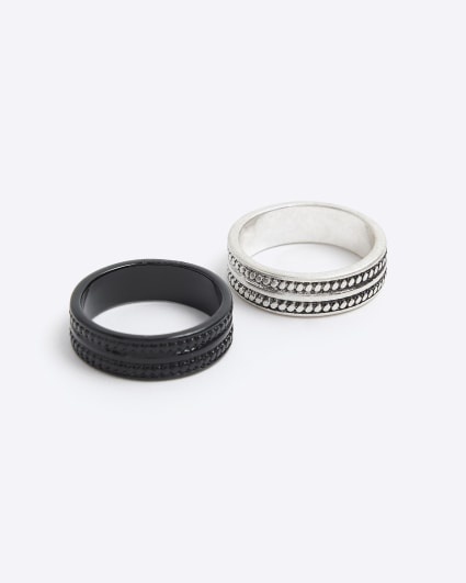 Silver Textured Rings Multipack