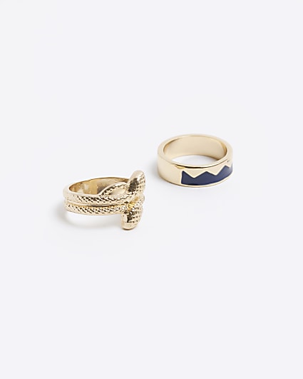 2PK gold colour snake ring