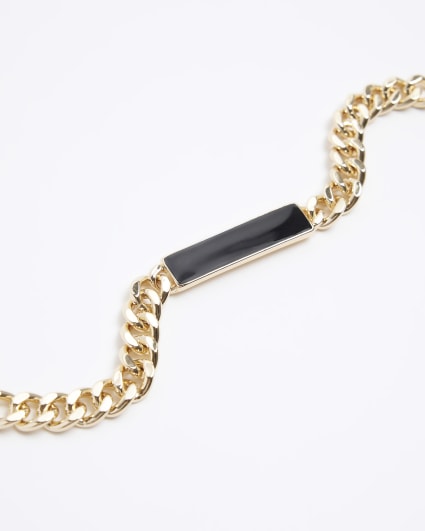 Gold plated chain bar bracelet