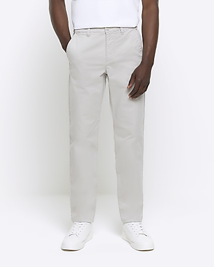 Grey slim fit chino trousers