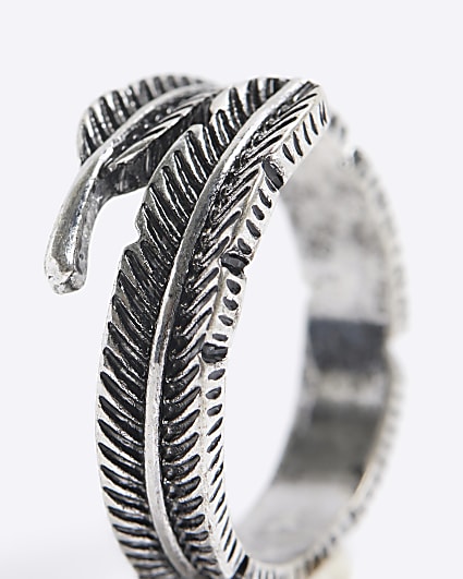 Silver Feather Wrap Ring