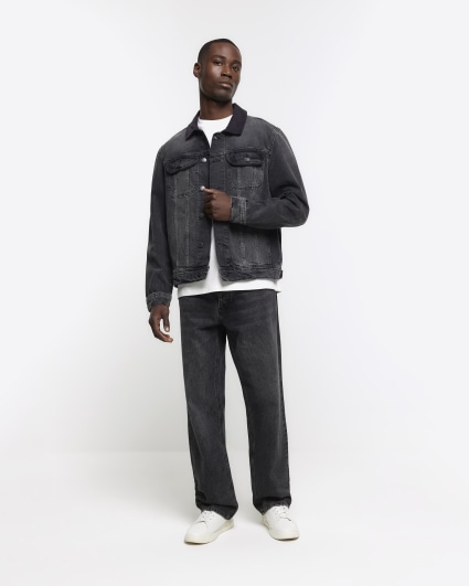 Mens quilted denim outlet jacket