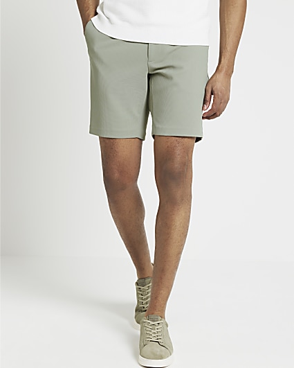 ASOS DESIGN slim waffle shorts with piping in cream - part of a set