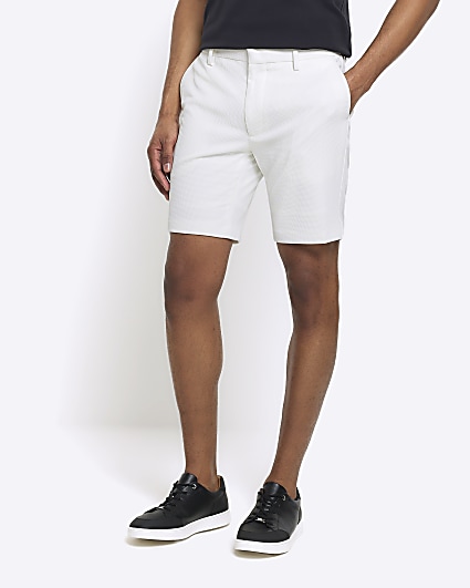 Mens white dress on sale shorts