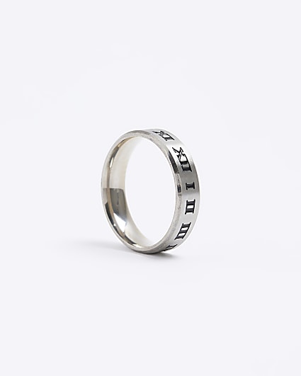Silver colour stainless steel roman ring