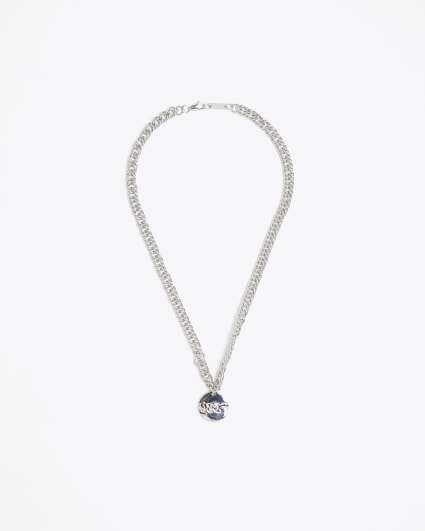Silver colour pendant necklace
