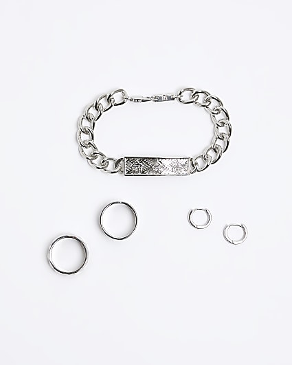 Silver colour chain bracelet gift box