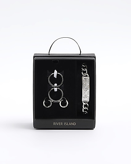 River Island 6 pack baby chain rings in silver