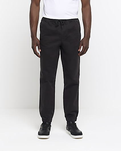 Black slim fit pull on joggers