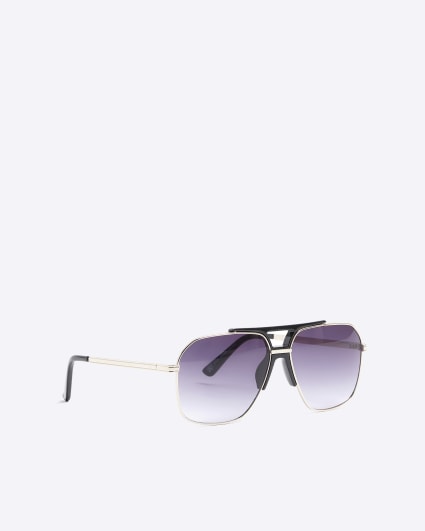 Black cut out aviator sunglasses