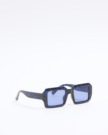 Blue rectangle sunglasses
