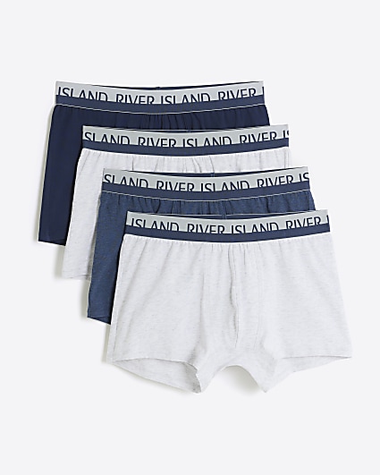 4PK Navy Cotton Stretch RI trunks