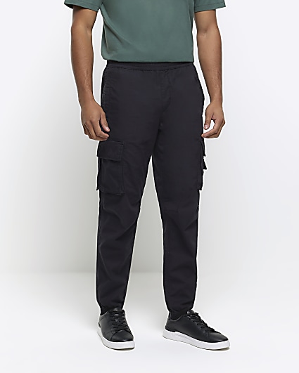 Black Slim Fit Pocket Cargo Trousers