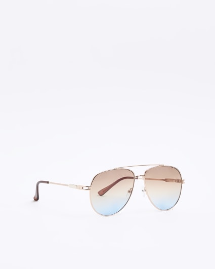 Rose gold tinted aviator sunglasses