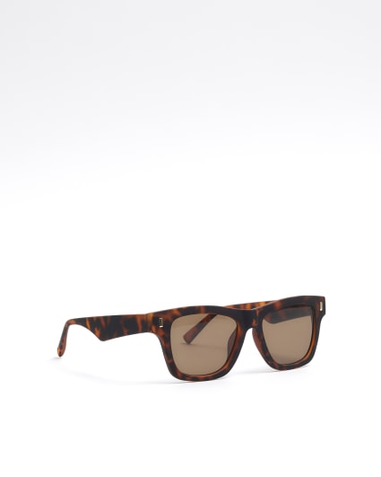 Brown tortoise shell square sunglasses