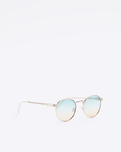 Brown round tinted sunglasses
