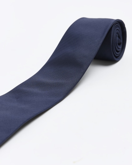 Navy Herringbone Tie
