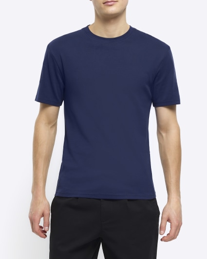 Navy RI Studio muscle fit t-shirt