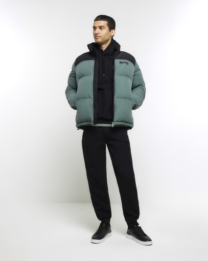 Washed Green Regular Fit Puffer Jacket