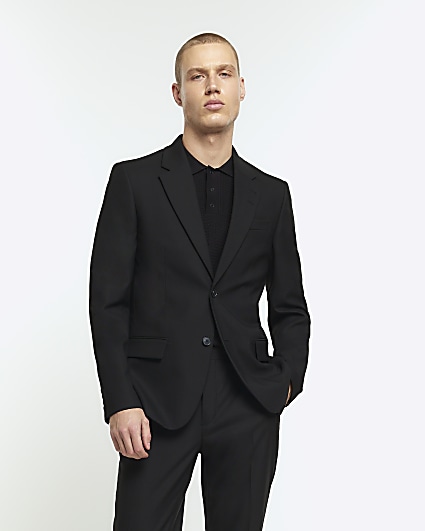 Black slim fit suit jacket