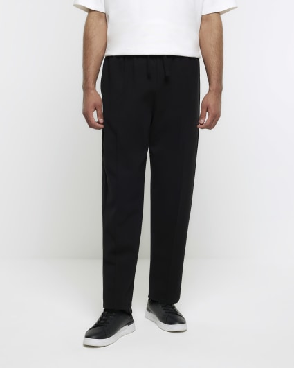 Black regular fit neoprene joggers