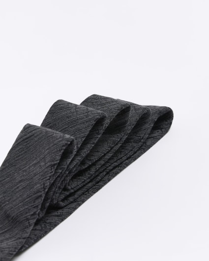 Black Sateen Textured Tie