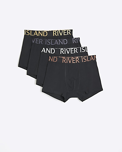 4PK Black RI cotton stretch trunks