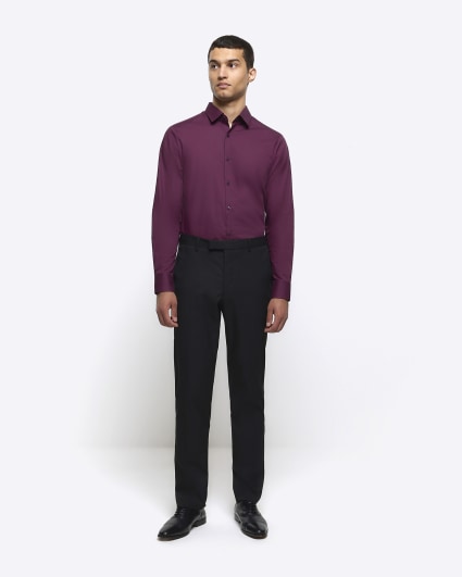 Dark purple slim fit smart shirt