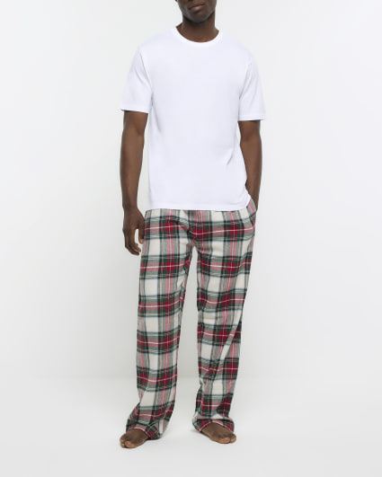 Red check trousers and t-shirt lounge set