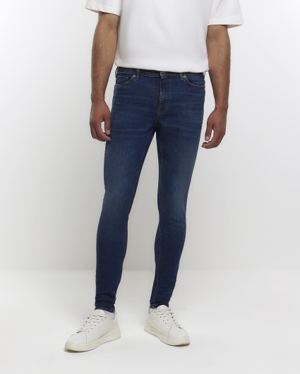 Dark Blue super skinny fit spray on jeans