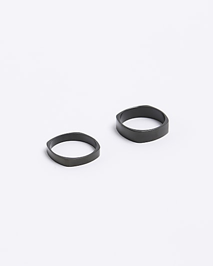 2PK Black Steel Rings