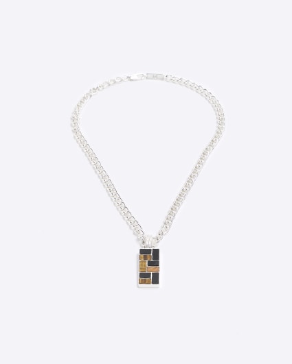 Silver Plated Mosaic Necklace