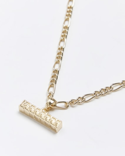 Gold plated Celtic bar necklace