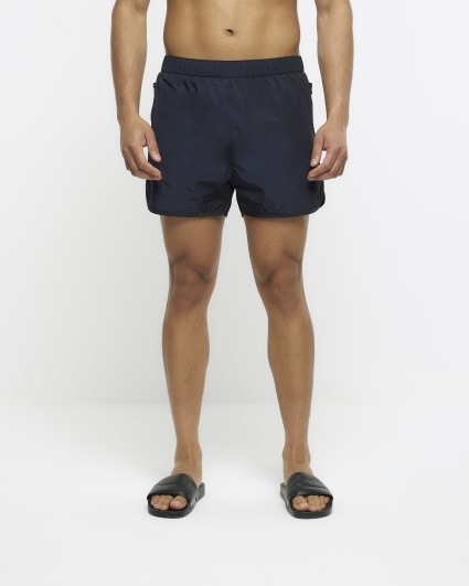 Black regular fit iridescent swim shorts