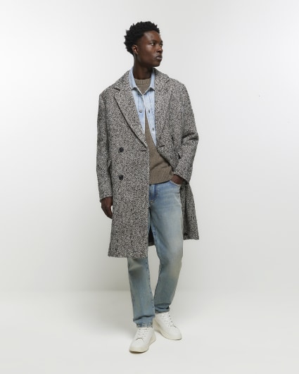 Grey Holloway Road regular wool blend coat