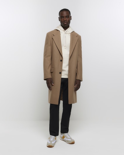 Wool-blend jacket - Dark beige - Men