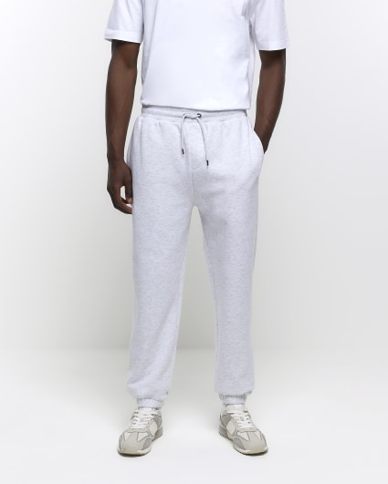 Grey slim fit plain joggers