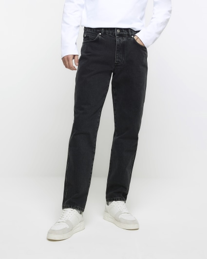 Black tapered fit jeans