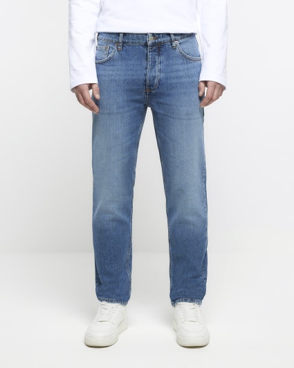 Washed blue slim fit jeans