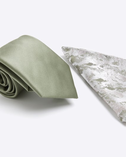 Green tie and hank set