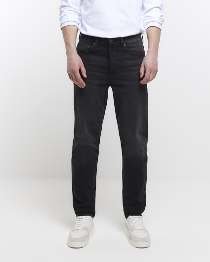 Black tapered fit jeans