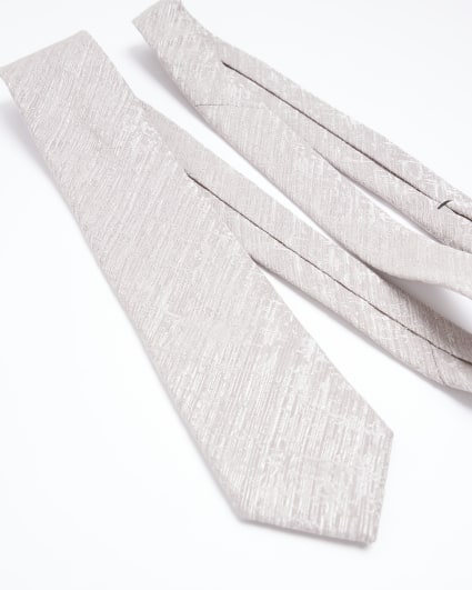 Ecru textured tie