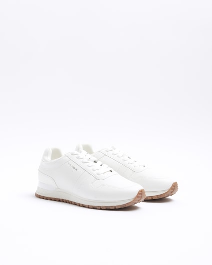 White embossed trainers