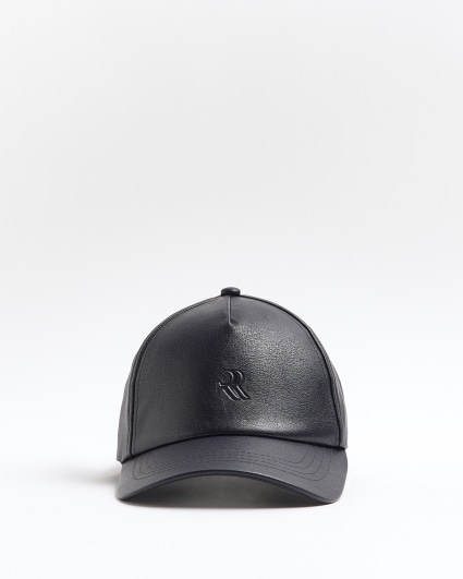 Navy faux leather RI cap